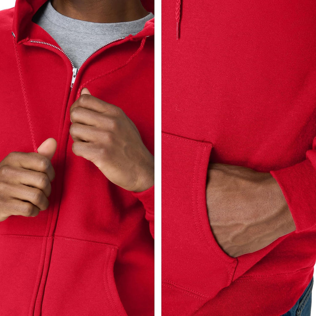 Hanes Men's Zip-up Hoodie, Ecosmart Fleece Full-zip Hoodie for Men, Hooded Sweatshirt